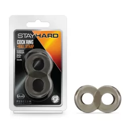 Stay Hard Cock Ring And Ball Strap - Black