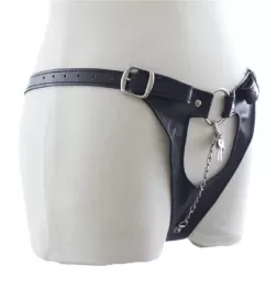 Womens Leather Chastity Thong