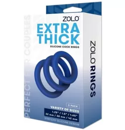 Zolo Extra Thick Silicone Cock Ring 3 pack